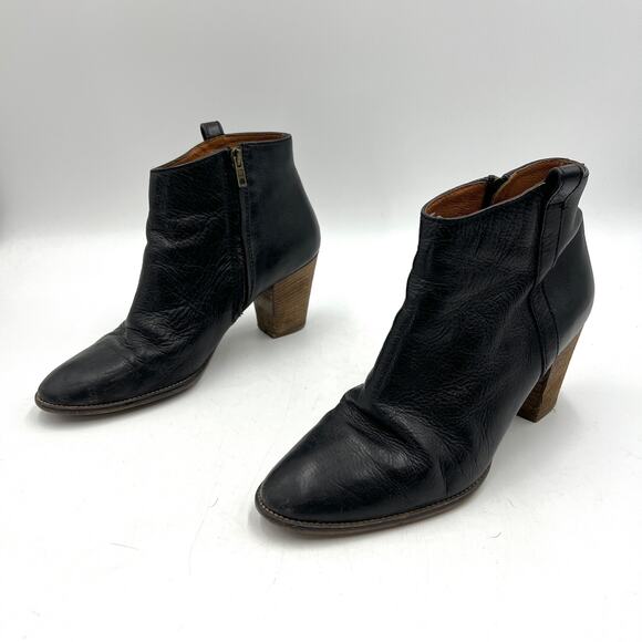 Madewell Billie Boots Black Leather Ankle Booties Western Boho - Picture 4 of 9